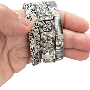 Lia Sophia Silver Bangle bundle - stretch